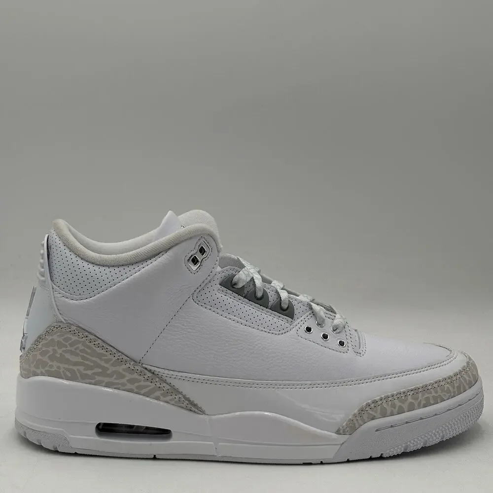 Jordan Air Jordan 3 Retro White Silver Sneakers CT8532 111 Mens Size 10.5 NEW